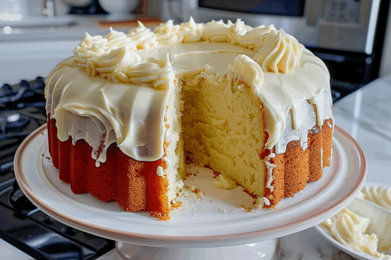 Buttermilk Pound Cake with Buttercream Frosting