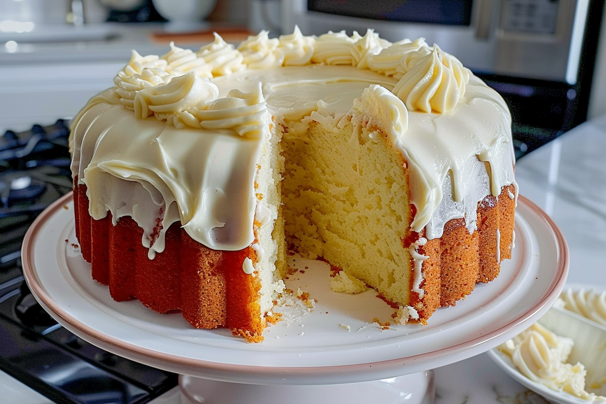 Buttermilk Pound Cake with Buttercream Frosting
