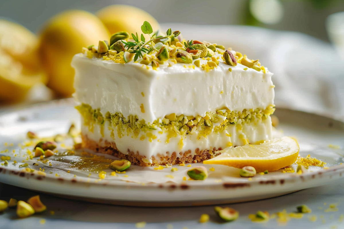 No-Bake Lemon Pistachio Icebox Dream