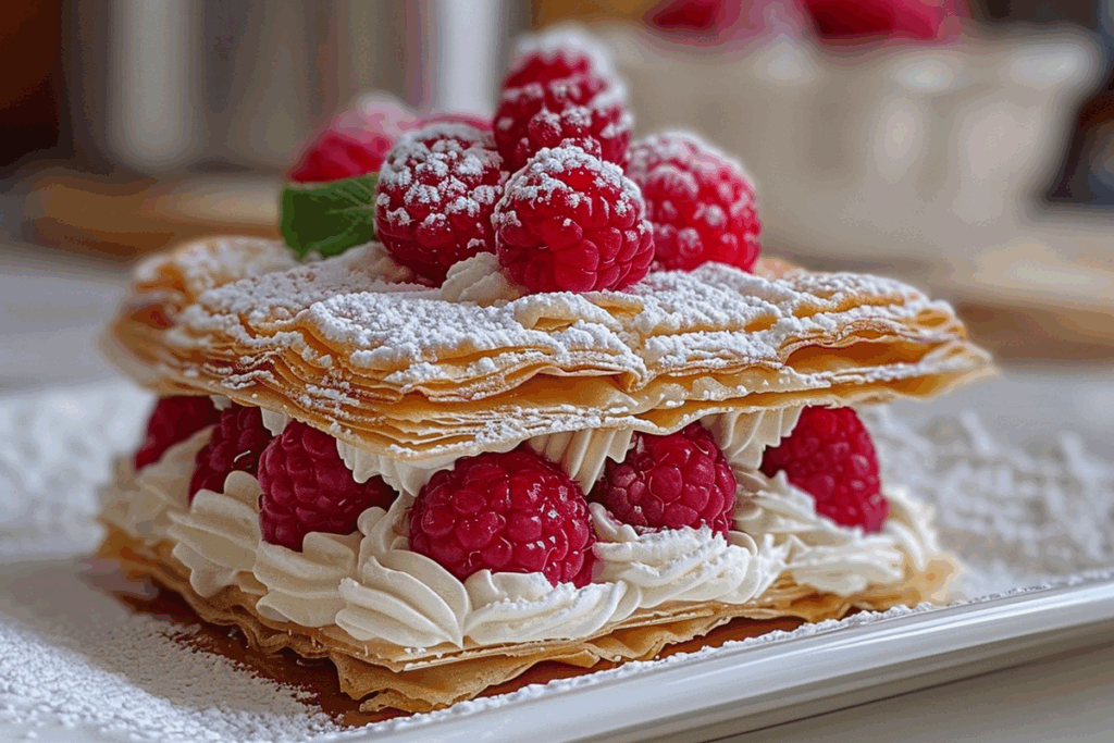 Raspberry Cream Napoleons