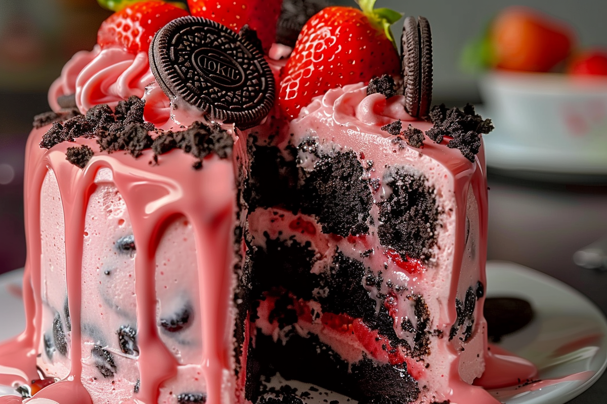 Strawberry Drip Cake