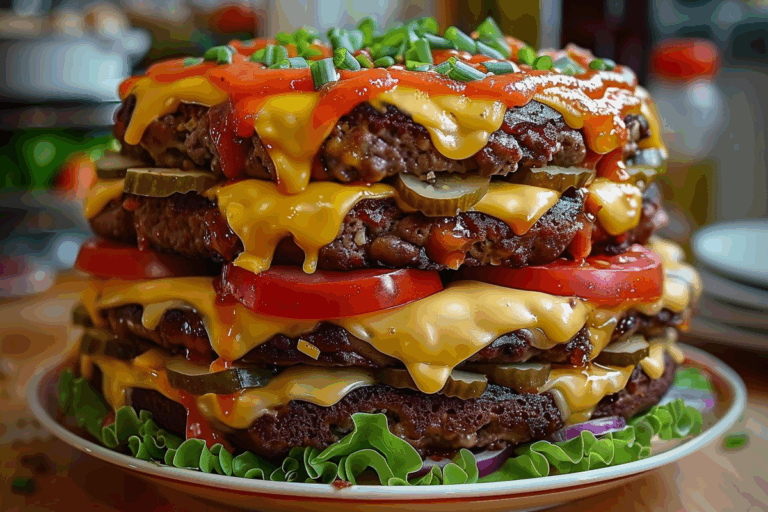 Layered Cheeseburger Cake