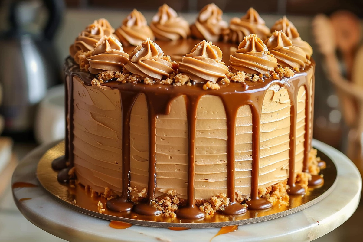 Peanut Butter Cake with Dulce de Leche