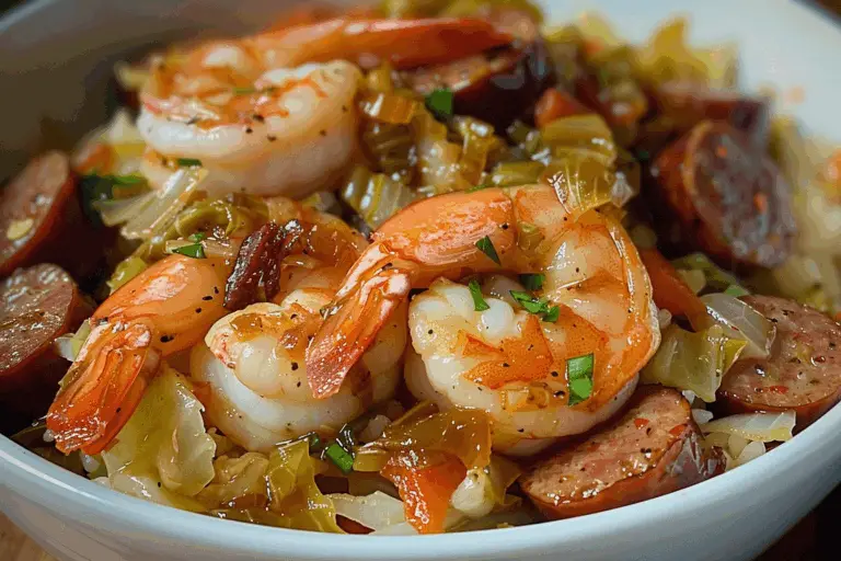 Shrimp and Sausage Cabbage Bowl