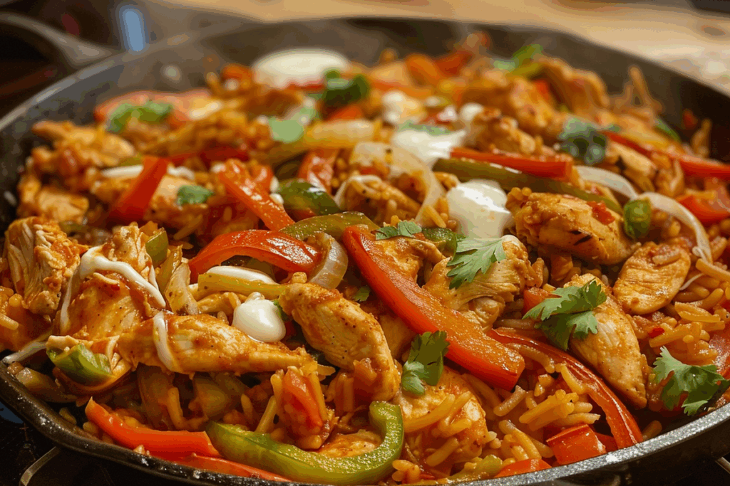 Queso Chicken Fajita Skillet