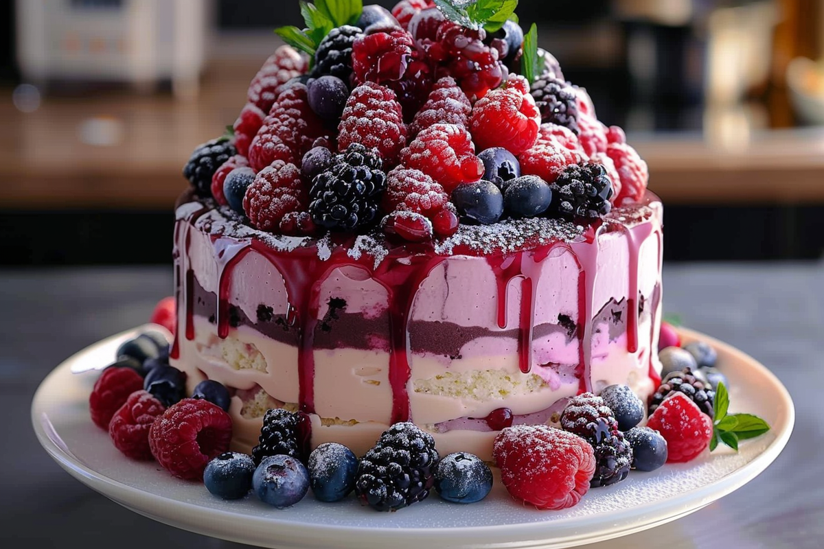 Berry Mousse Genoise Layer Cake
