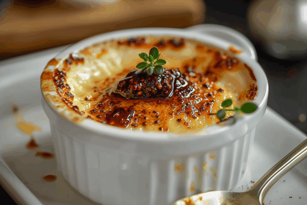 Savory Crème Brûlée with Goat Cheese & Fig Chili Jam