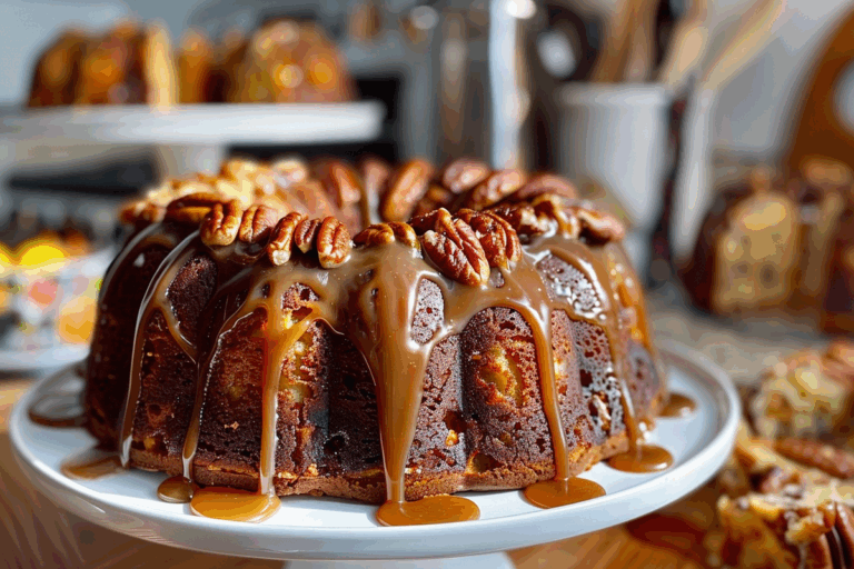 Caramel Pecan Upside Down Bundt Cake