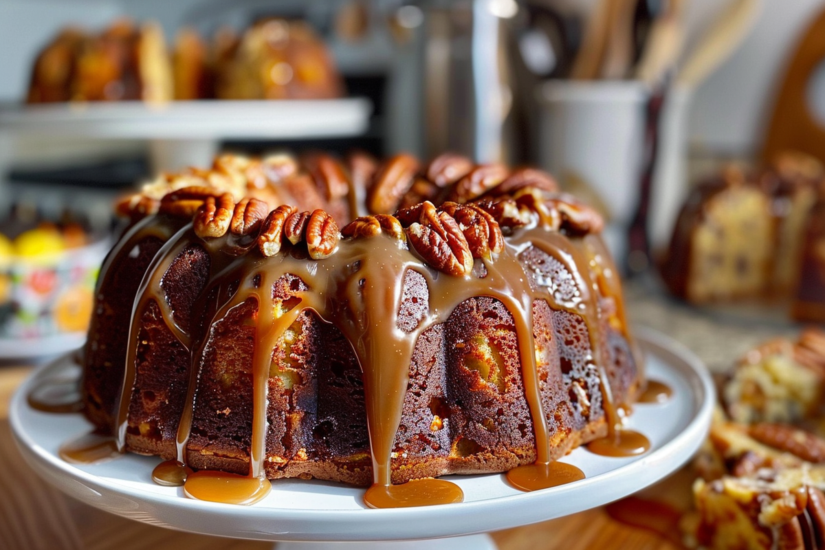 Caramel Pecan Upside Down Bundt Cake
