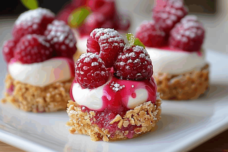 No-Bake Raspberry Cheesecake Bites