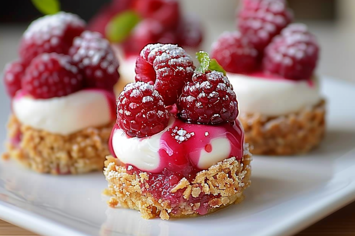 No-Bake Raspberry Cheesecake Bites