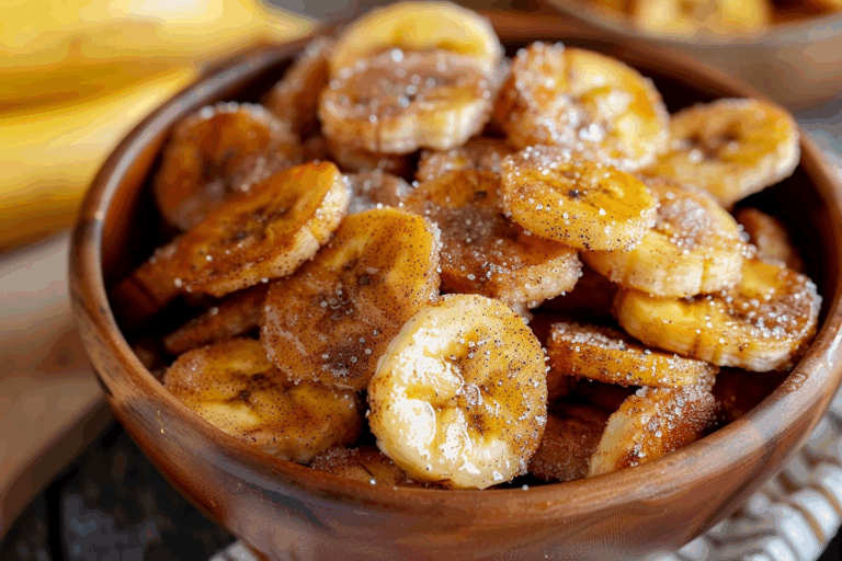 Cinnamon-Sugar Air Fryer Banana Chips