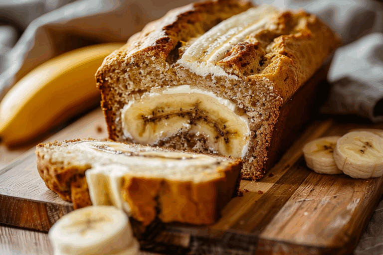 Home-Baked Banana Bread with Cream Cheese Filling