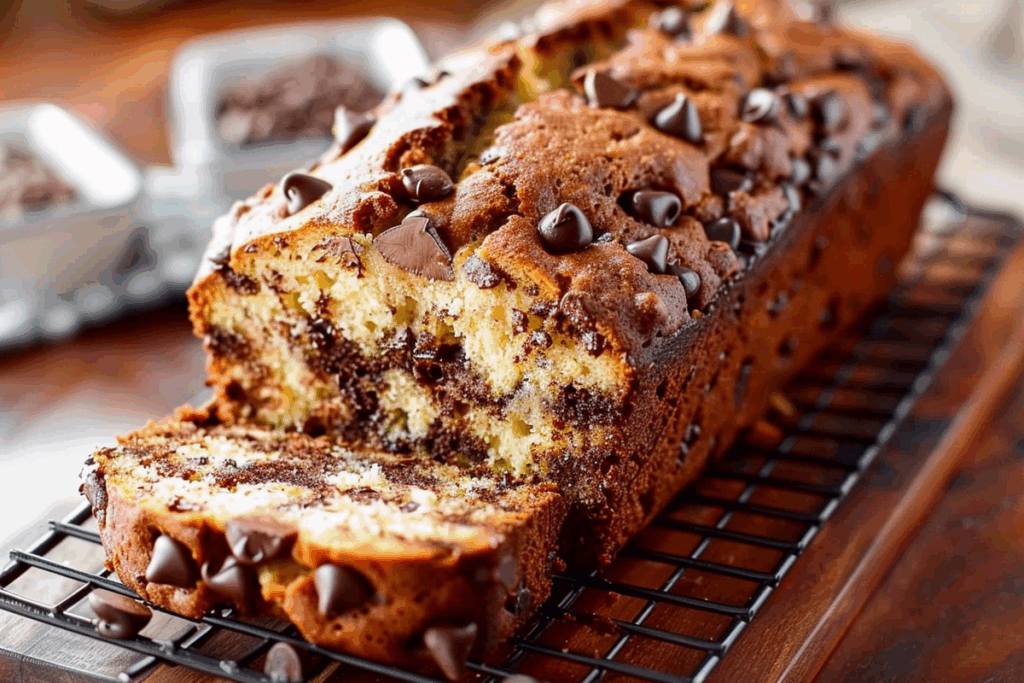 Cream Cheese Chocolate Chip Banana Bread