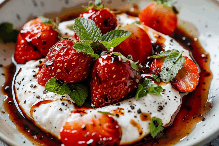 Balsamic Strawberry Burrata with Black Pepper Twist