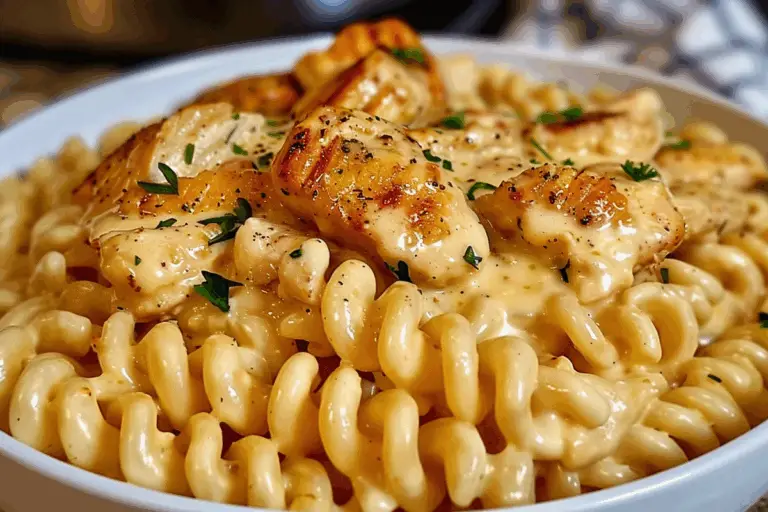 Creamy Garlic Butter Chicken & Rotini in Parmesan Sauce