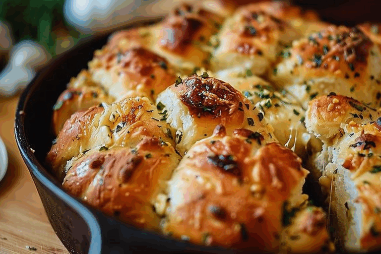 Cheese Stuffed Garlic Pull-Apart Bread