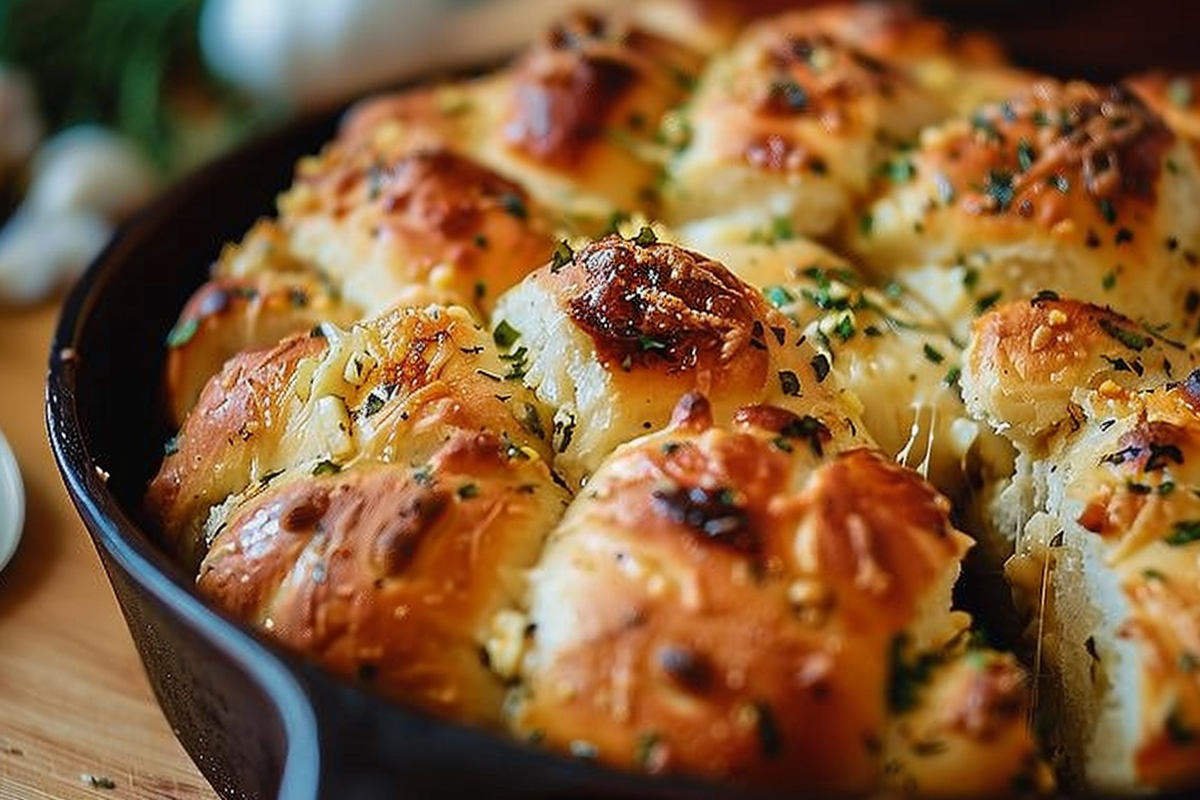 Cheese Stuffed Garlic Pull-Apart Bread