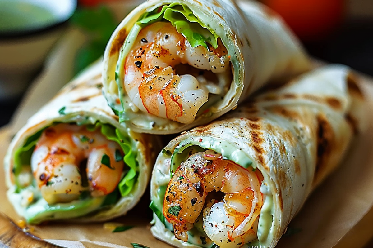 Grilled Shrimp Caesar Wraps