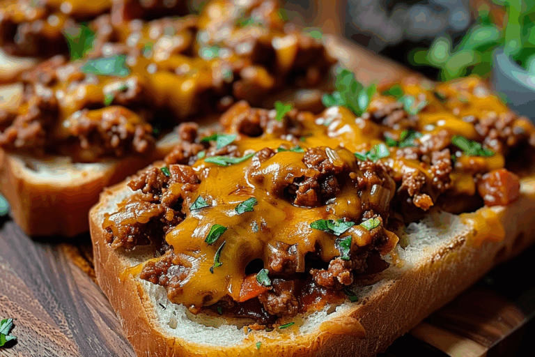 Cheesy Garlic Bread Sloppy Joes