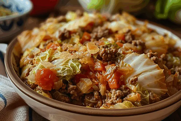 Cabbage and Ground Beef Bake