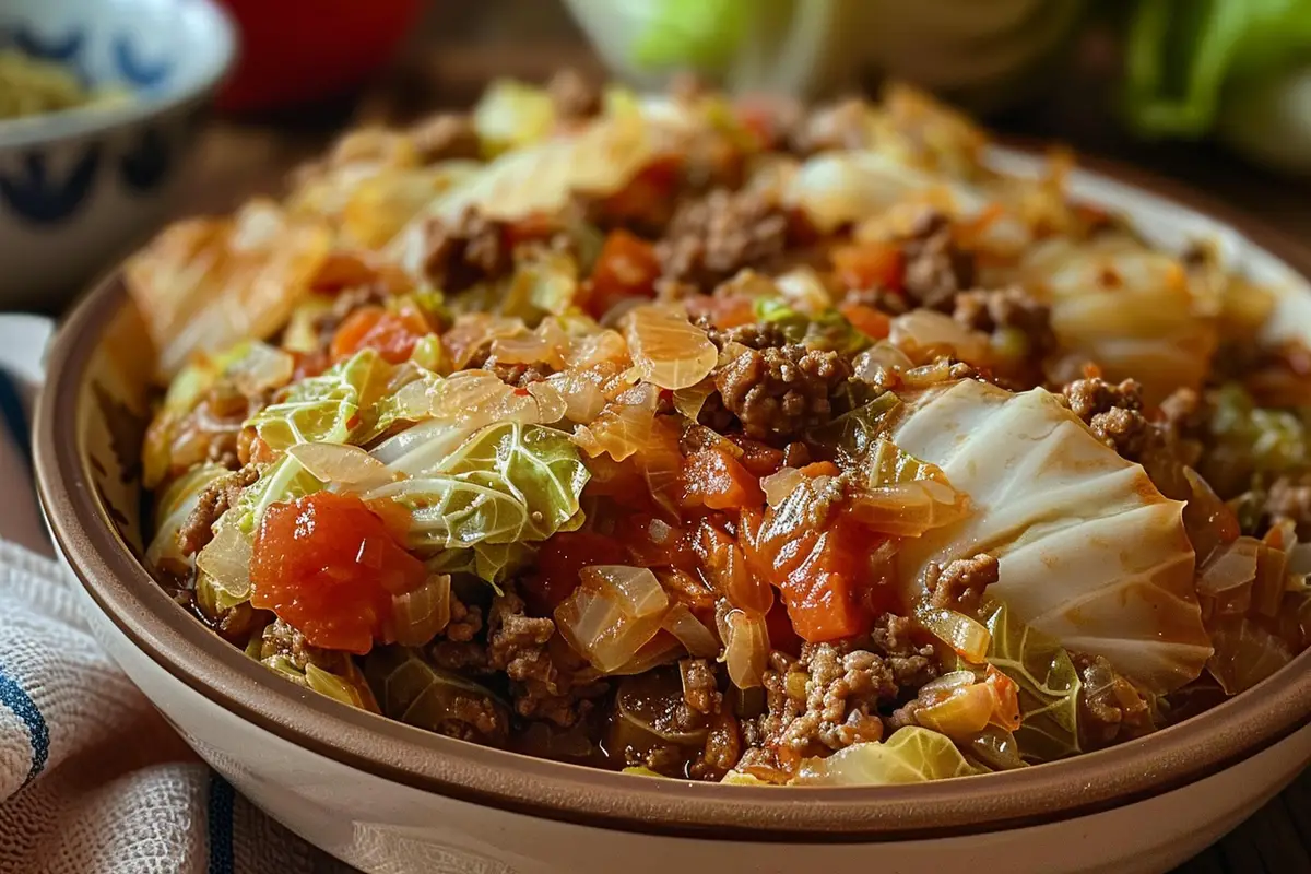 Cabbage and Ground Beef Bake