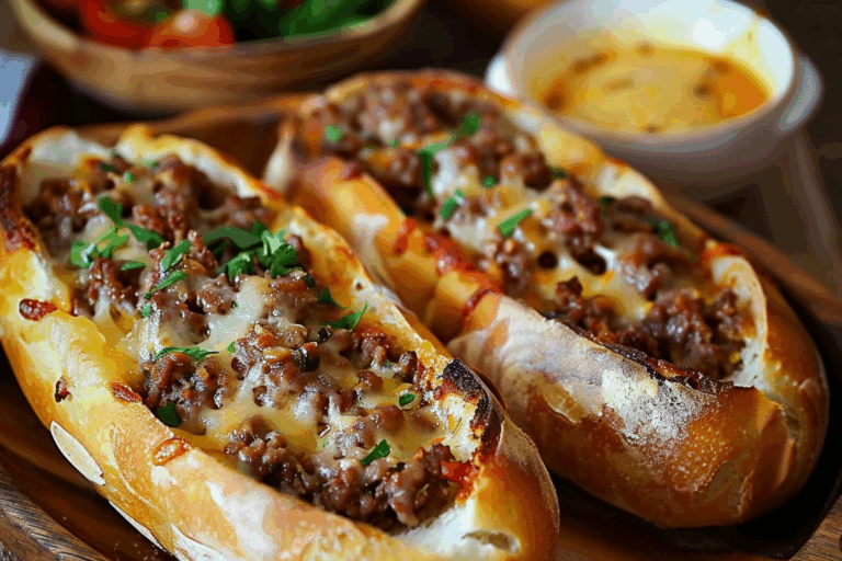 Savory Baguette Bake with Minced Meat