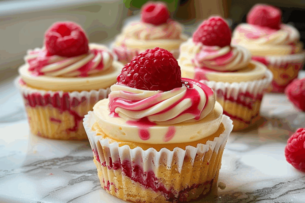 Lemon Raspberry Swirl Cheesecake Cups