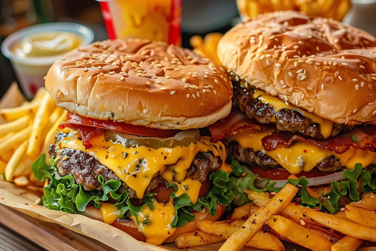 Double Cheeseburgers & Cheese Fries
