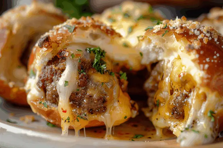 Garlic Parmesan Cheeseburger Bombs