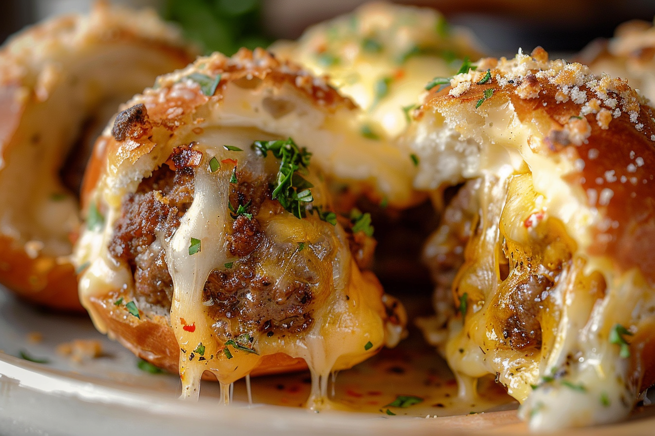 Garlic Parmesan Cheeseburger Bombs