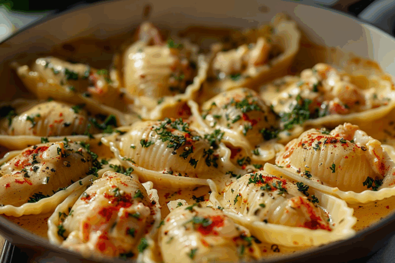 Creamy Lobster Stuffed Pasta Shells