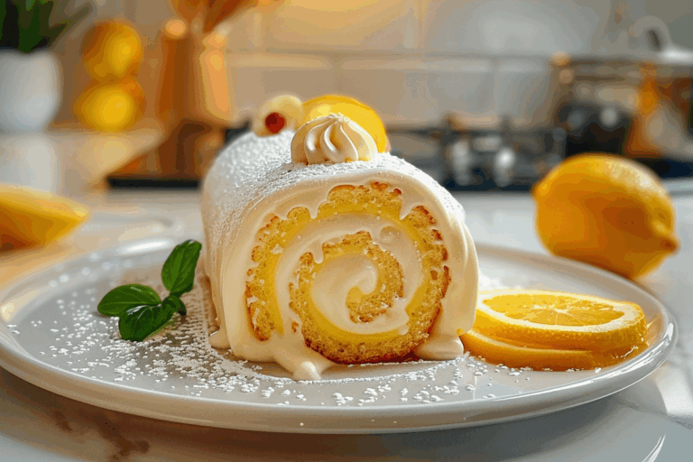 Lemon Cream Roll Cake