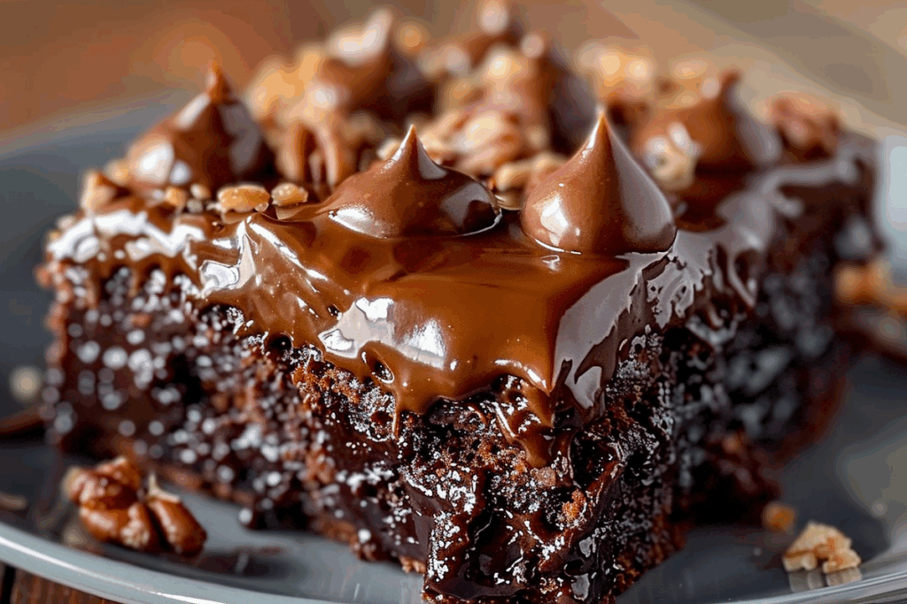 German Chocolate Poke Cake