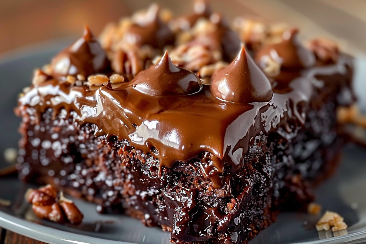 German Chocolate Poke Cake