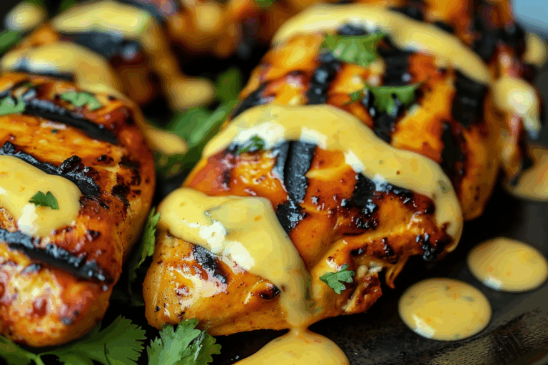 Spicy Grilled Mexican Chicken with Cheese Sauce