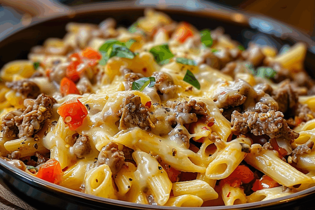 Philly Cheesesteak Pasta