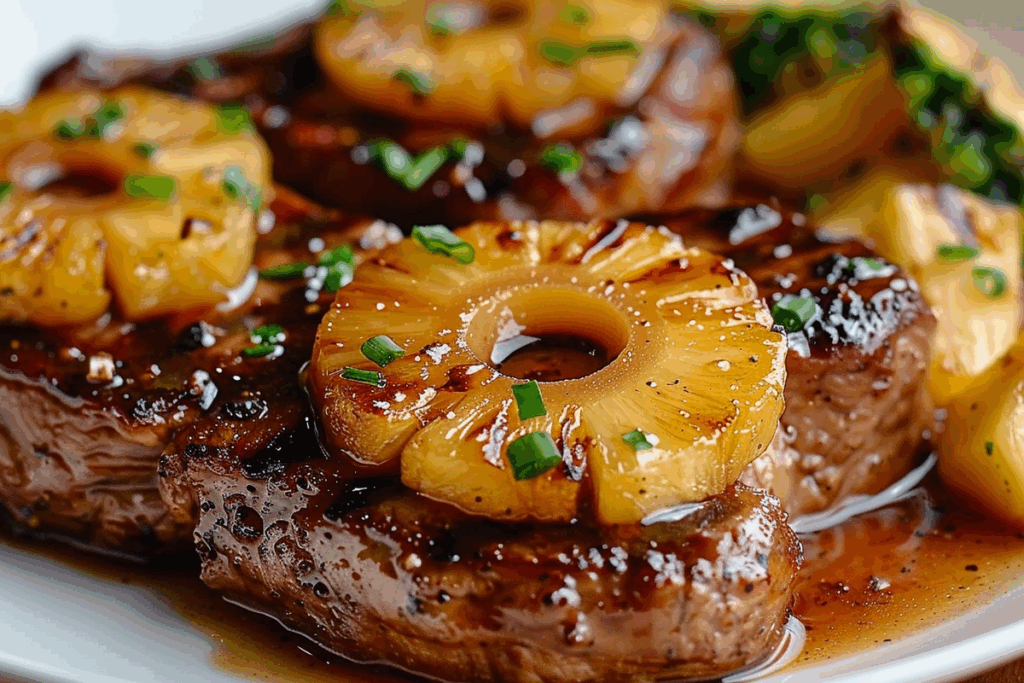 Brown Sugar-Pineapple Beef Chops