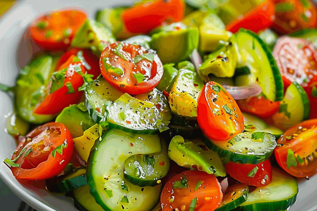 Avocado Cucumber Tomato Salad