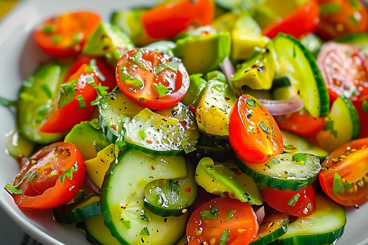 Avocado Cucumber Tomato Salad