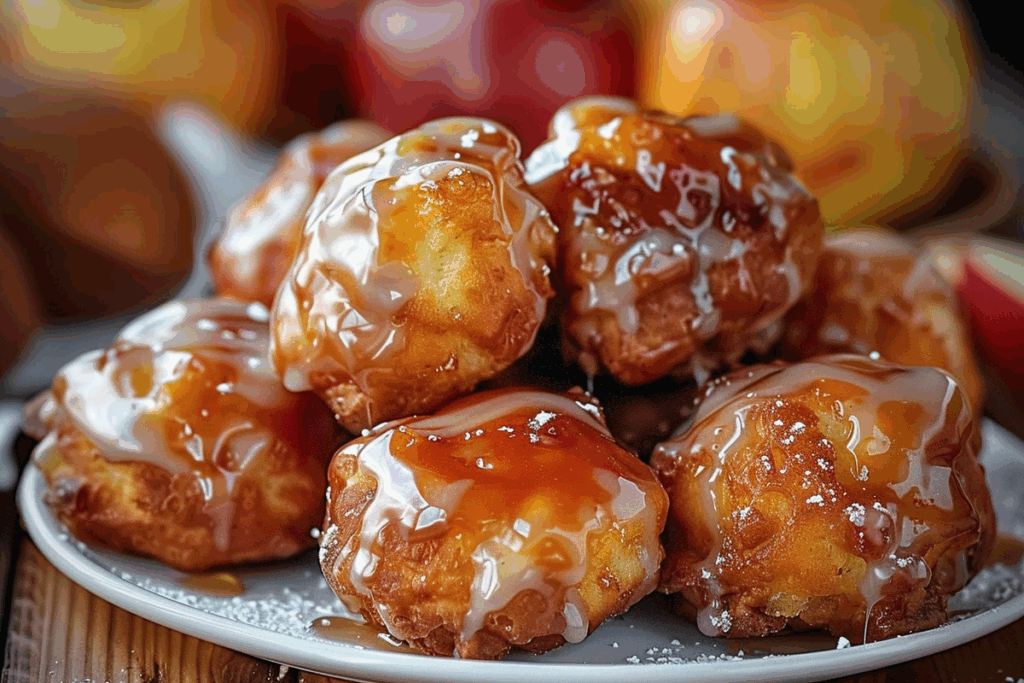 Glazed Apple Fritter Bites
