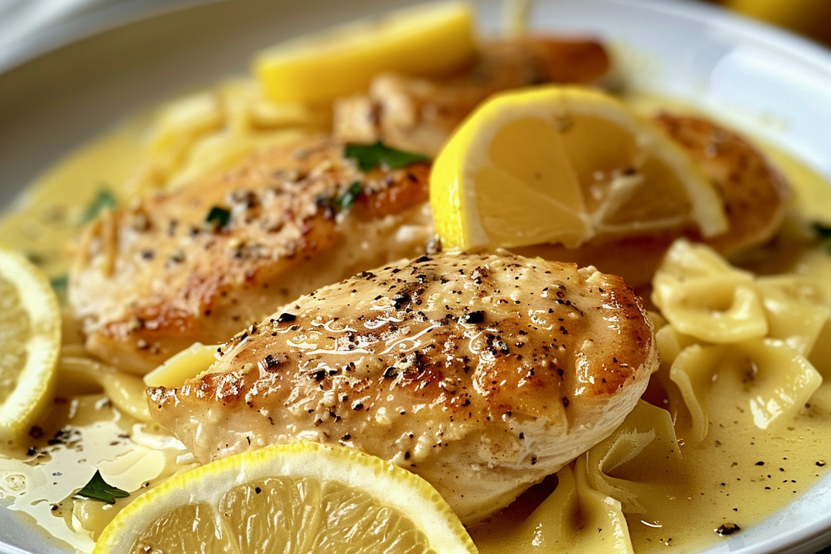 Creamy Lemon Chicken with Parmesan Bowties