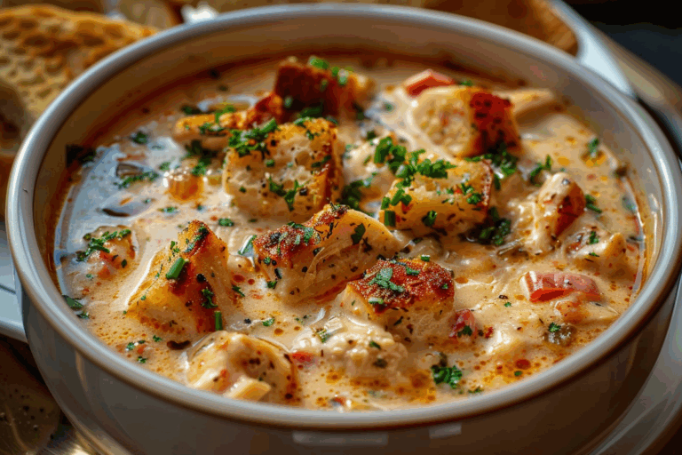 Crockpot Creamy Chicken Parmesan Soup