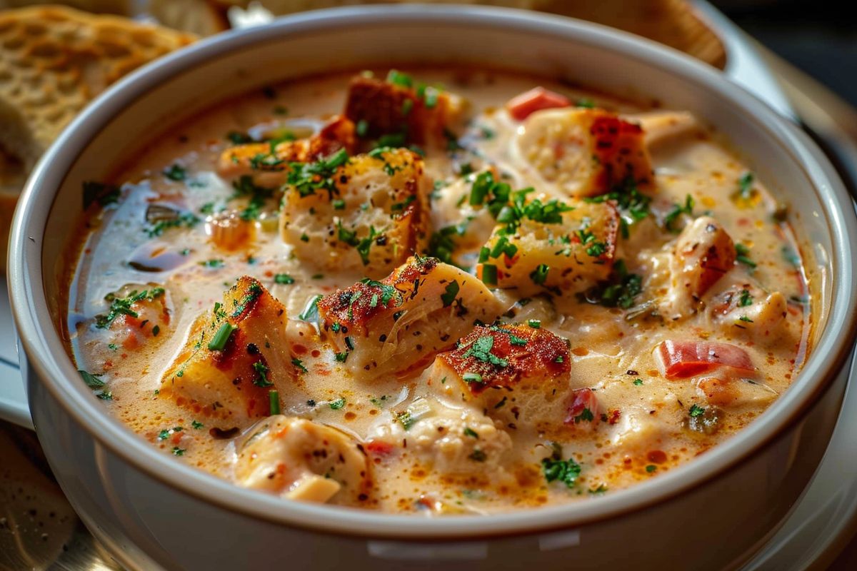 Crockpot Creamy Chicken Parmesan Soup