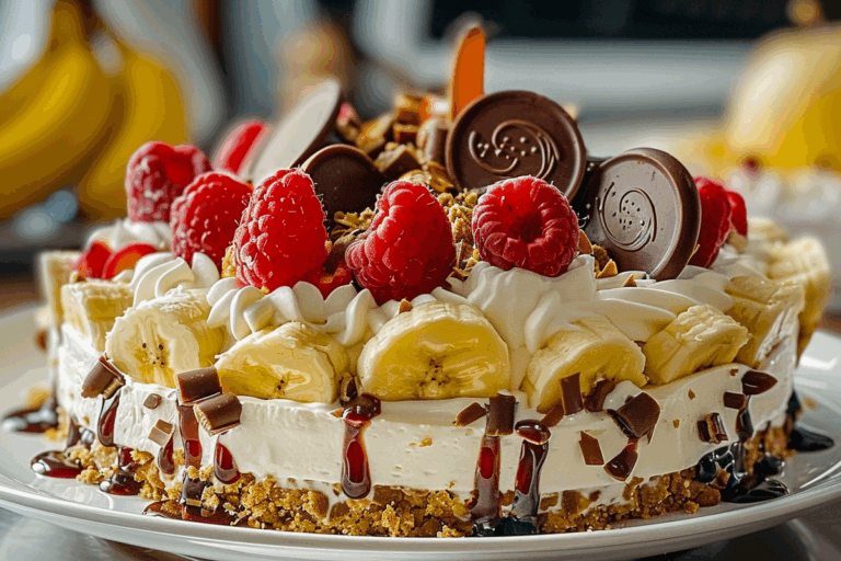 Heavenly No-Bake Banana Split Cheesecake
