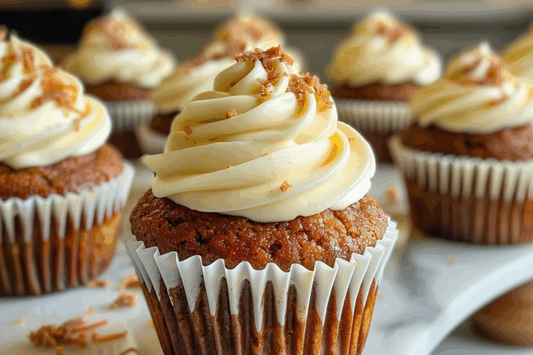 Spiced Carrot Cake Cupcakes with Cream Cheese Frosting