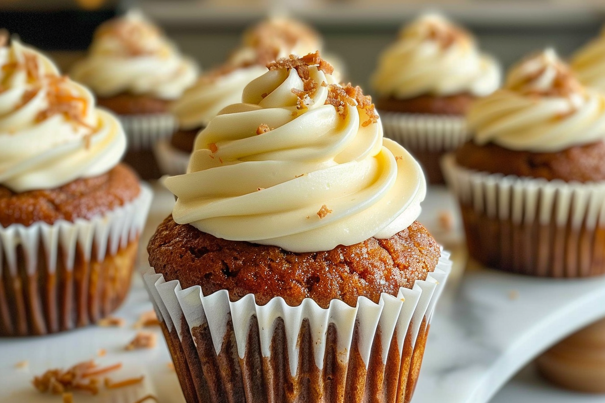 Spiced Carrot Cake Cupcakes with Cream Cheese Frosting