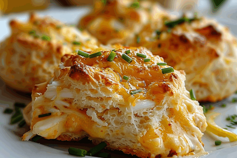Crab Stuffed Cheddar Bay Biscuits with Lemon Butter