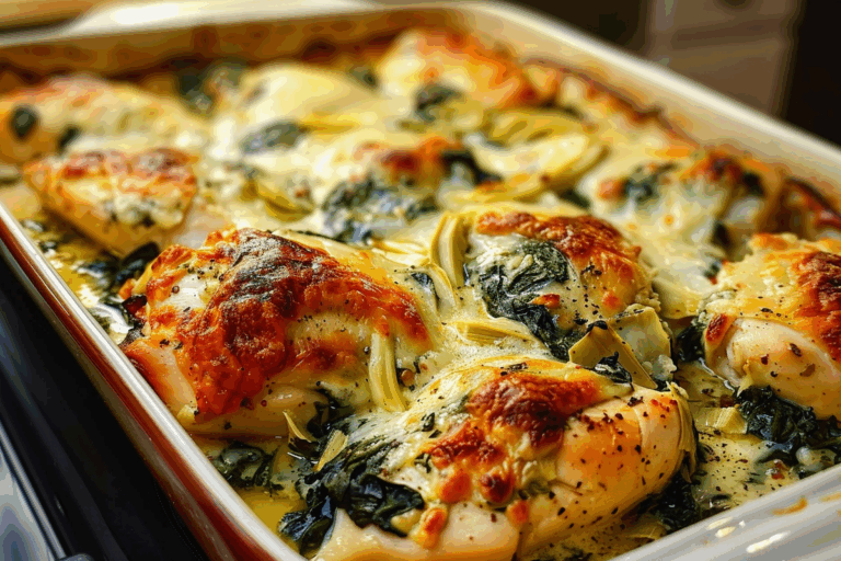 Spinach Artichoke Chicken Bake