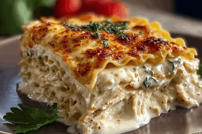 Creamy Chicken Lasagna with White Sauce